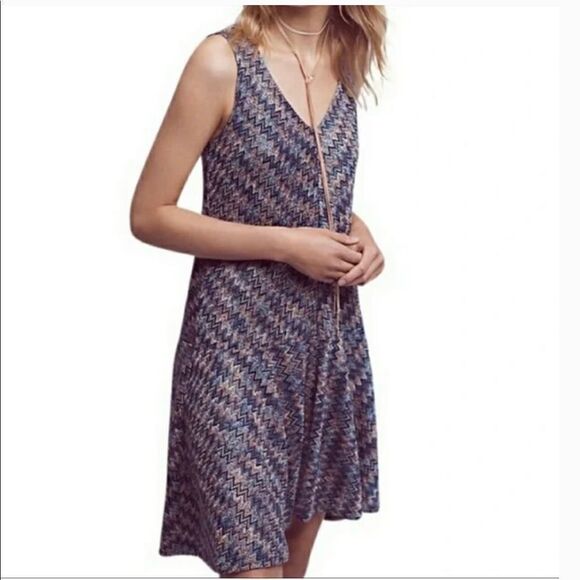Anthropologie Maeve Westwater Chevron Sleeveless Knit Dress - Picture 1 of 11
